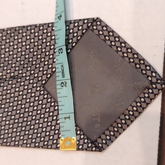 Robert Talbot Best in Class Parisian Hand Sewn Men's Silk Tie Gray/Black - Picture 5 of 6